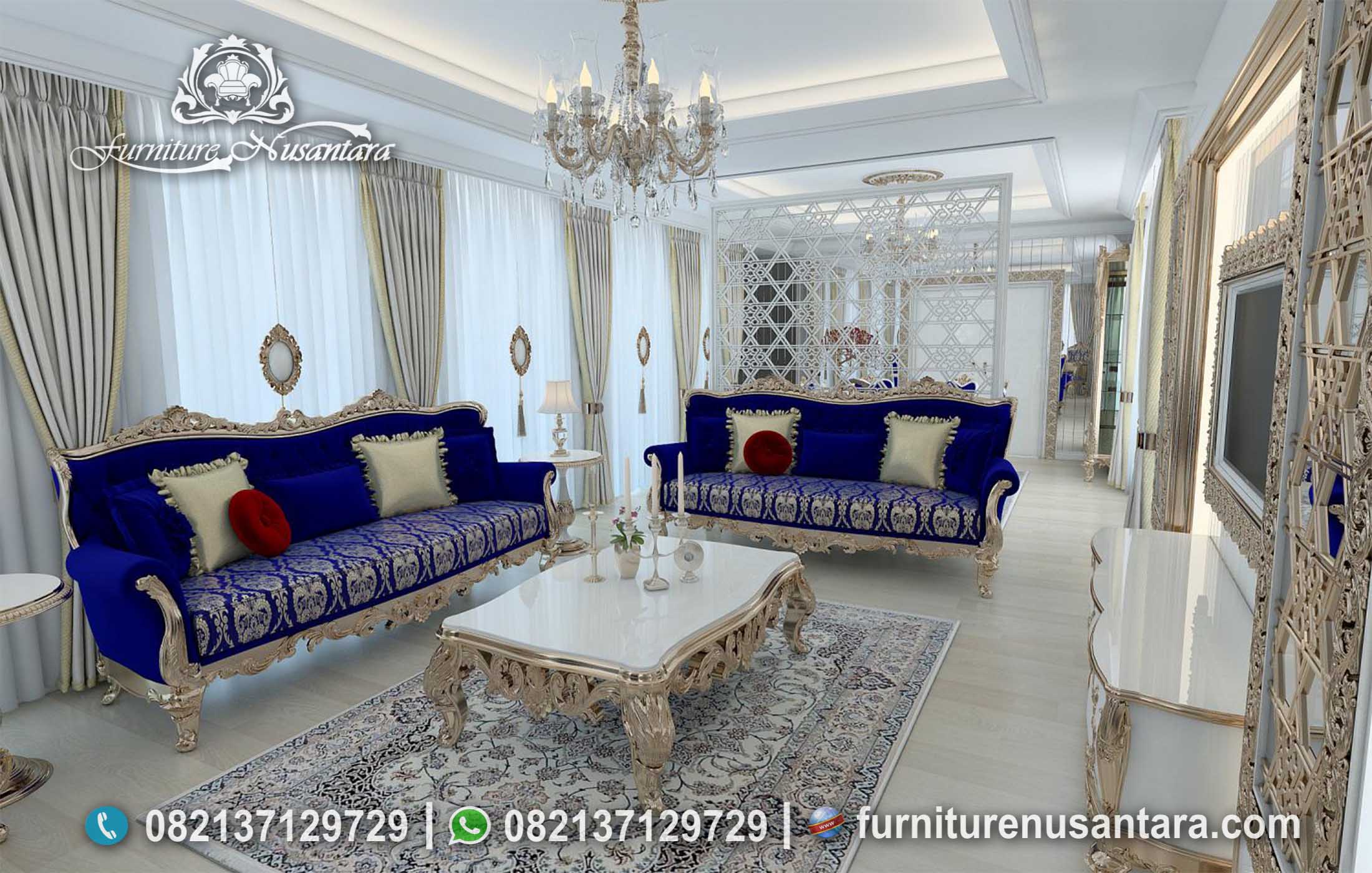 Sofa Ruang Tamu Mewah ST-01, Furniture Nusantara