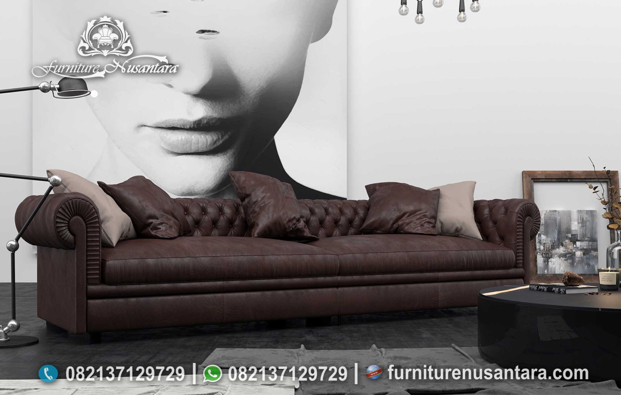 Sofa Minimalis Modern Warna Coklat ST-13, Furniture Nusantara
