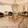 Sofa Ukir Jepara Mewah Warna Gold ST-14, Furniture Nusantara