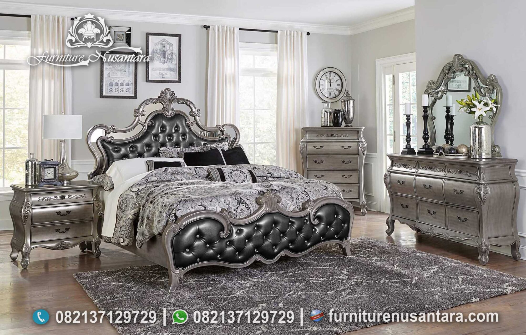 Desain Kamar Silver Cantik Mewah KS-141, Furniture Nusantara