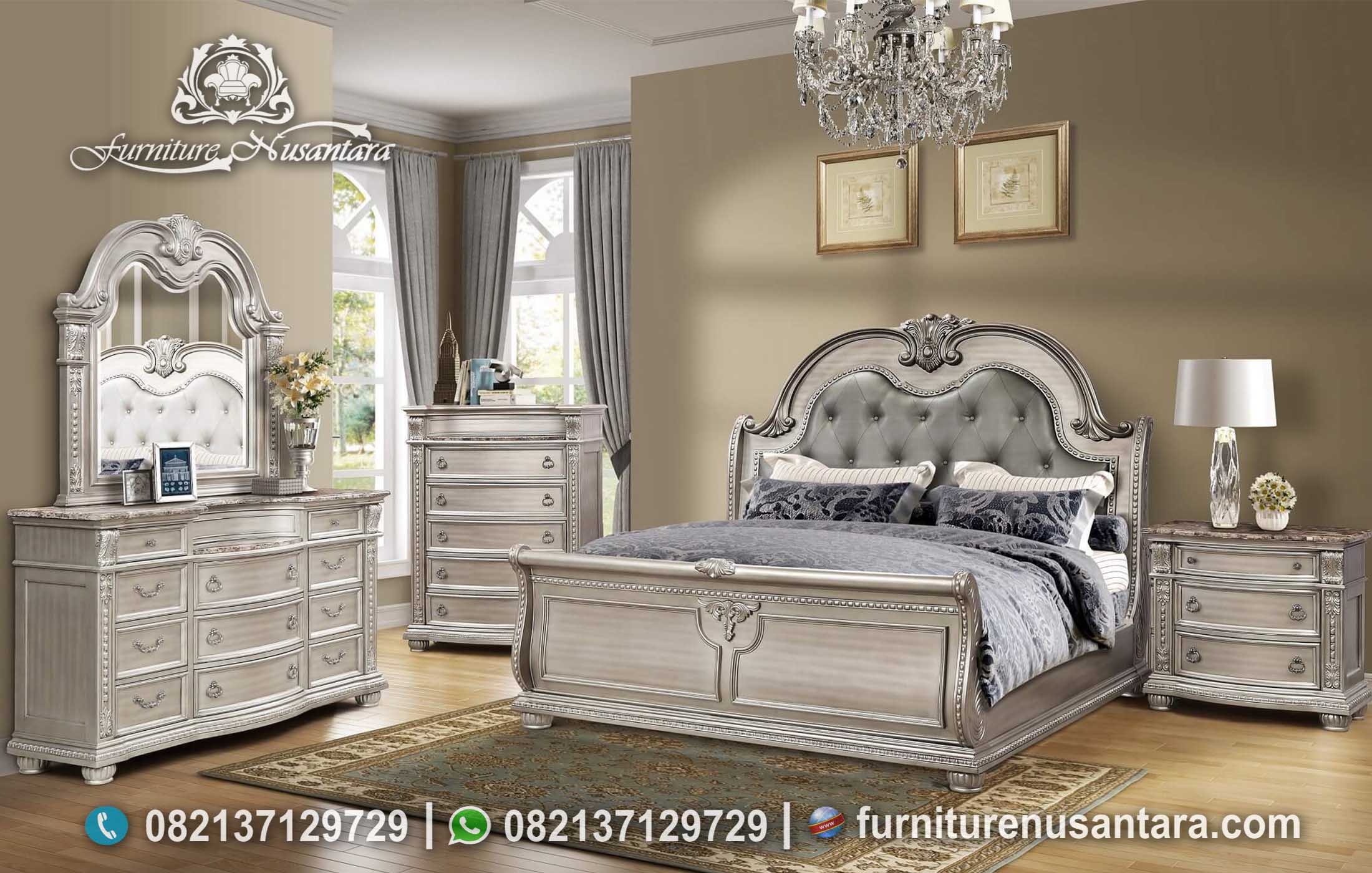 Jual Tempat Tidur Klasik Ukir Elegan KS-142, Furniture Nusantara