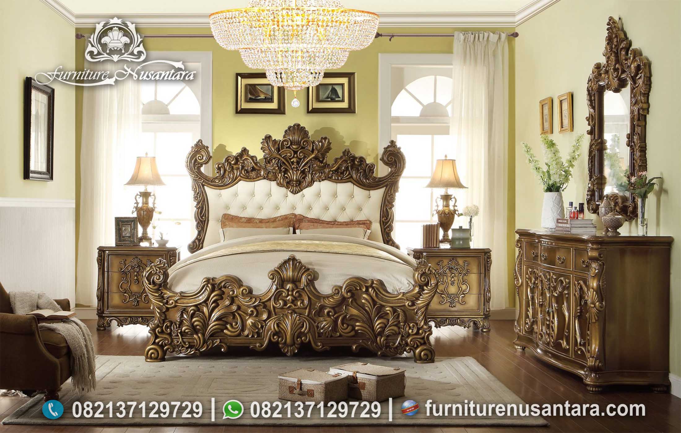 Best Italian Luxury Bedroom Casual Ukir KS-172, Furniture Nusantara