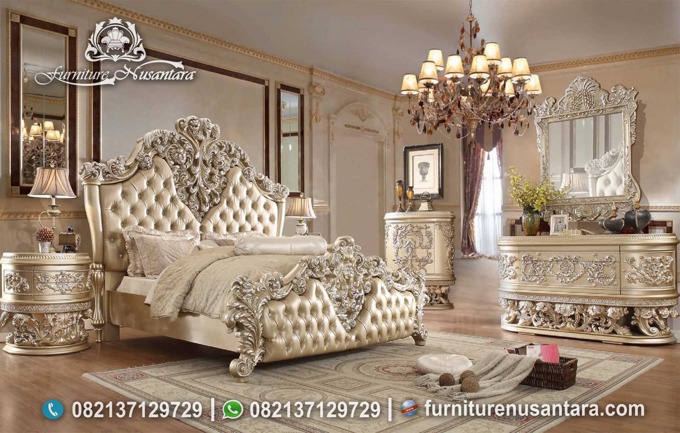 Desain Bedroom Luxury King Size Mewah KS-175, Furniture Nusantara