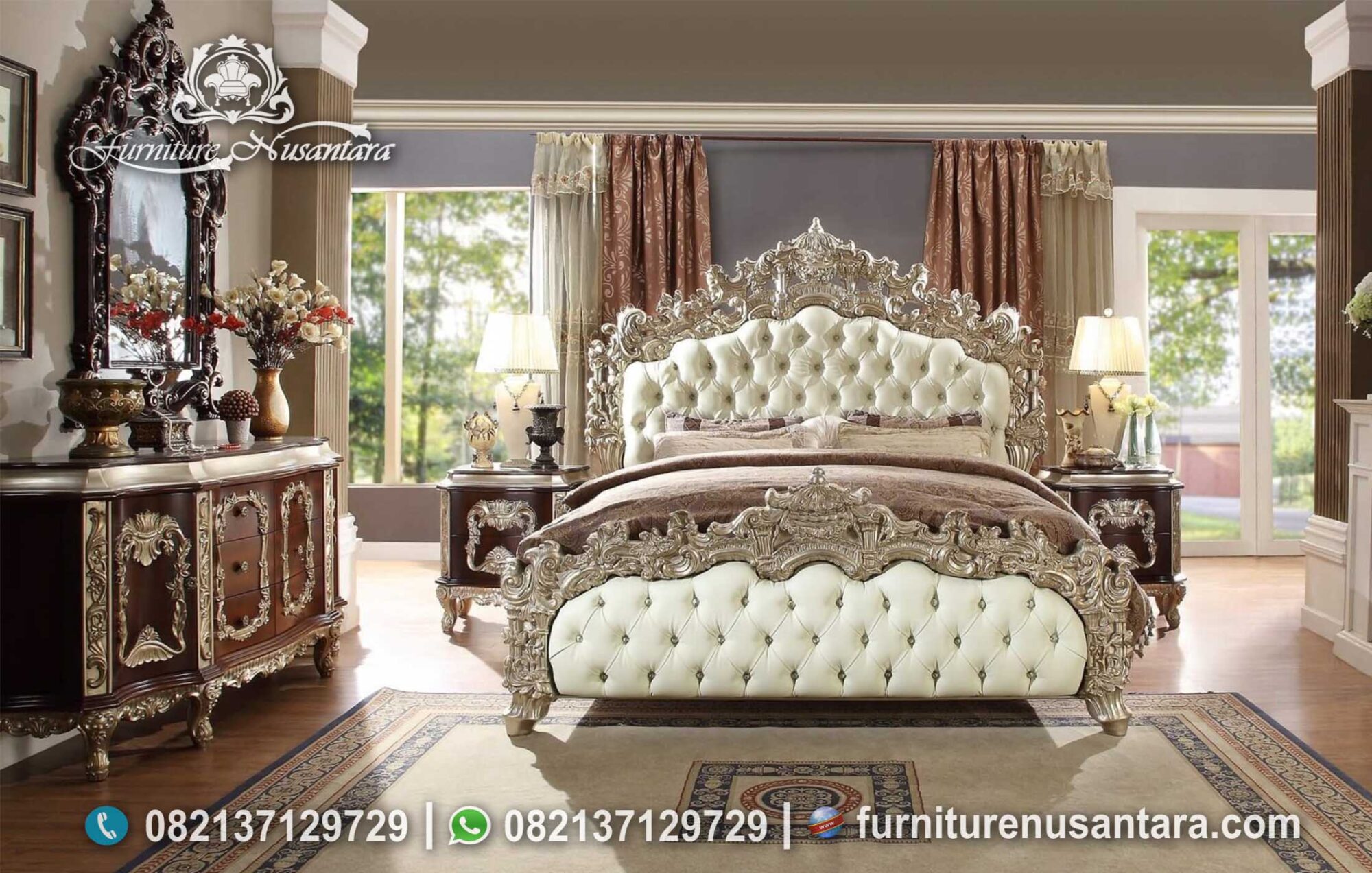 Tempat Tidur Klasik Ukir Jepara Terbaru KS-184, Furniture Nusantara