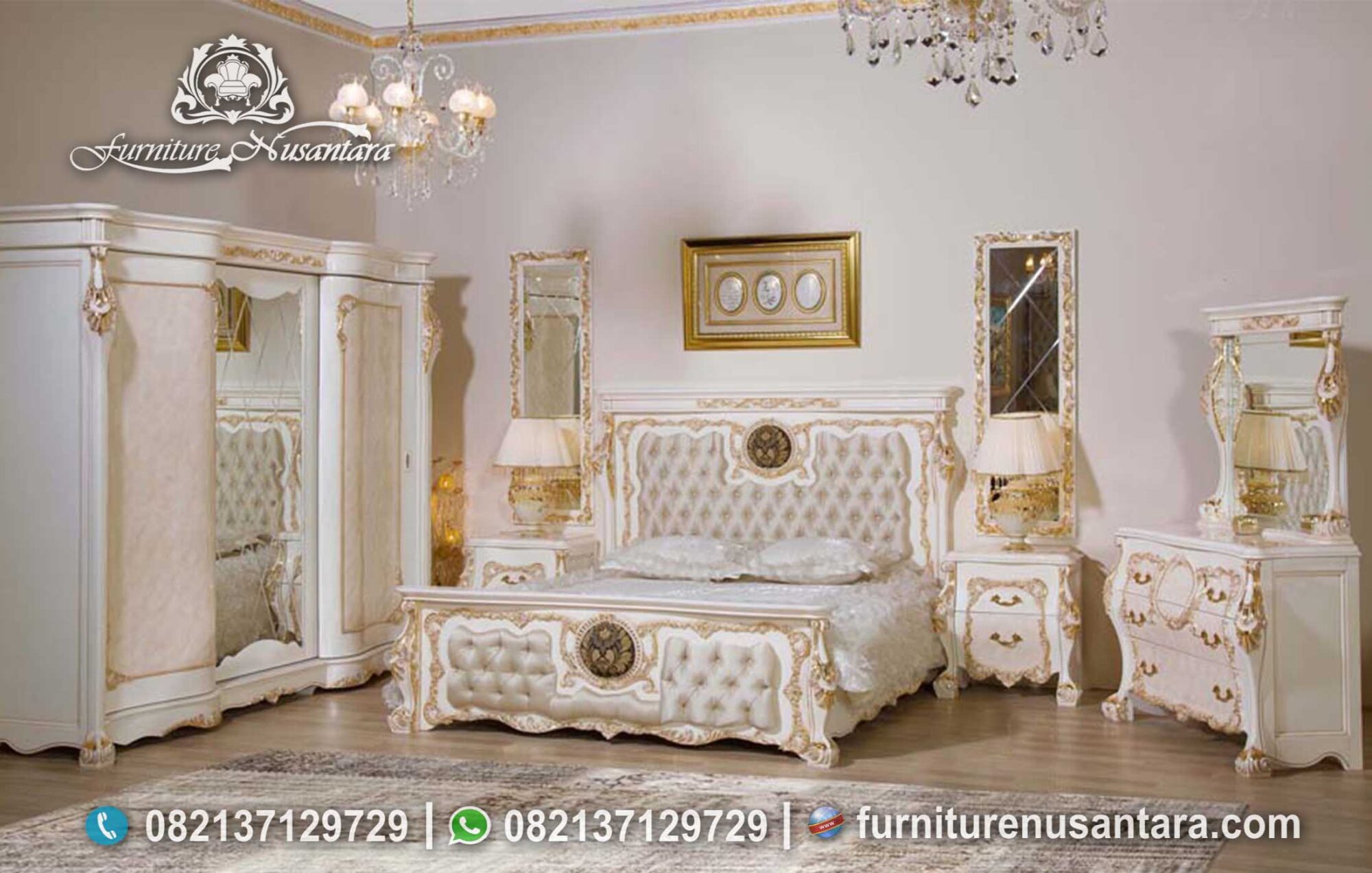 Jual Set Kamar Tidur Klasik Mewah KS-193, Furniture Nusantara