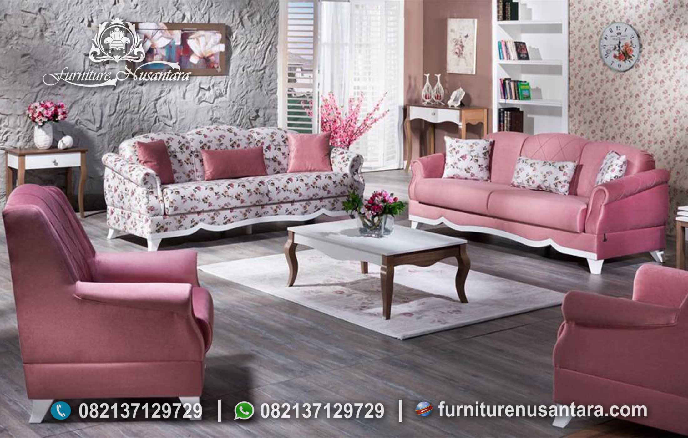 Sofa Minimalis Warna Pink Casual ST-40, Furniture Nusantara