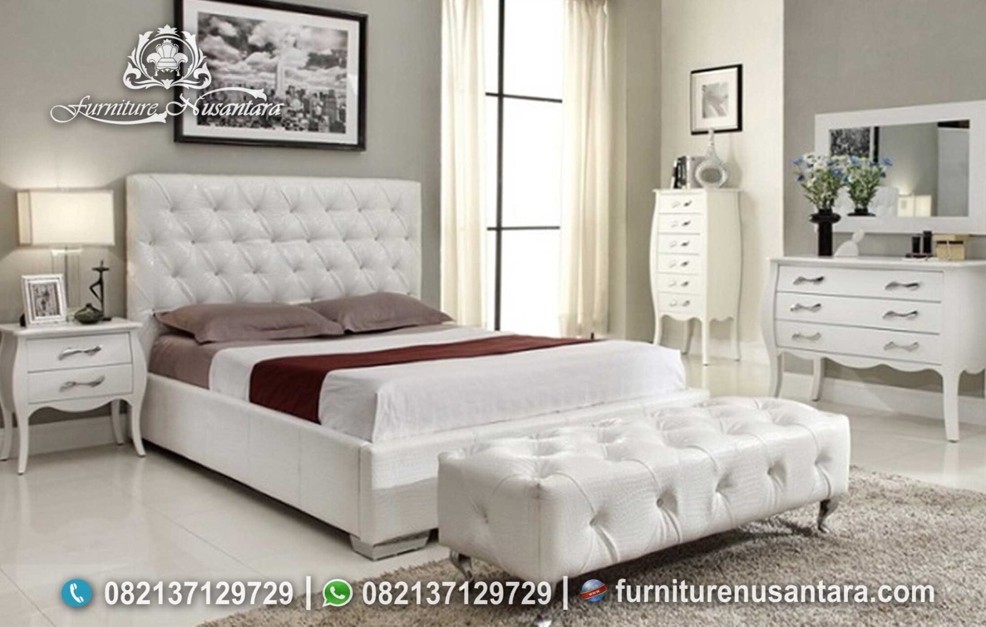 Desain Tempat Tidur Minimalis Italian Leather KS-225, Furniture Nusantara