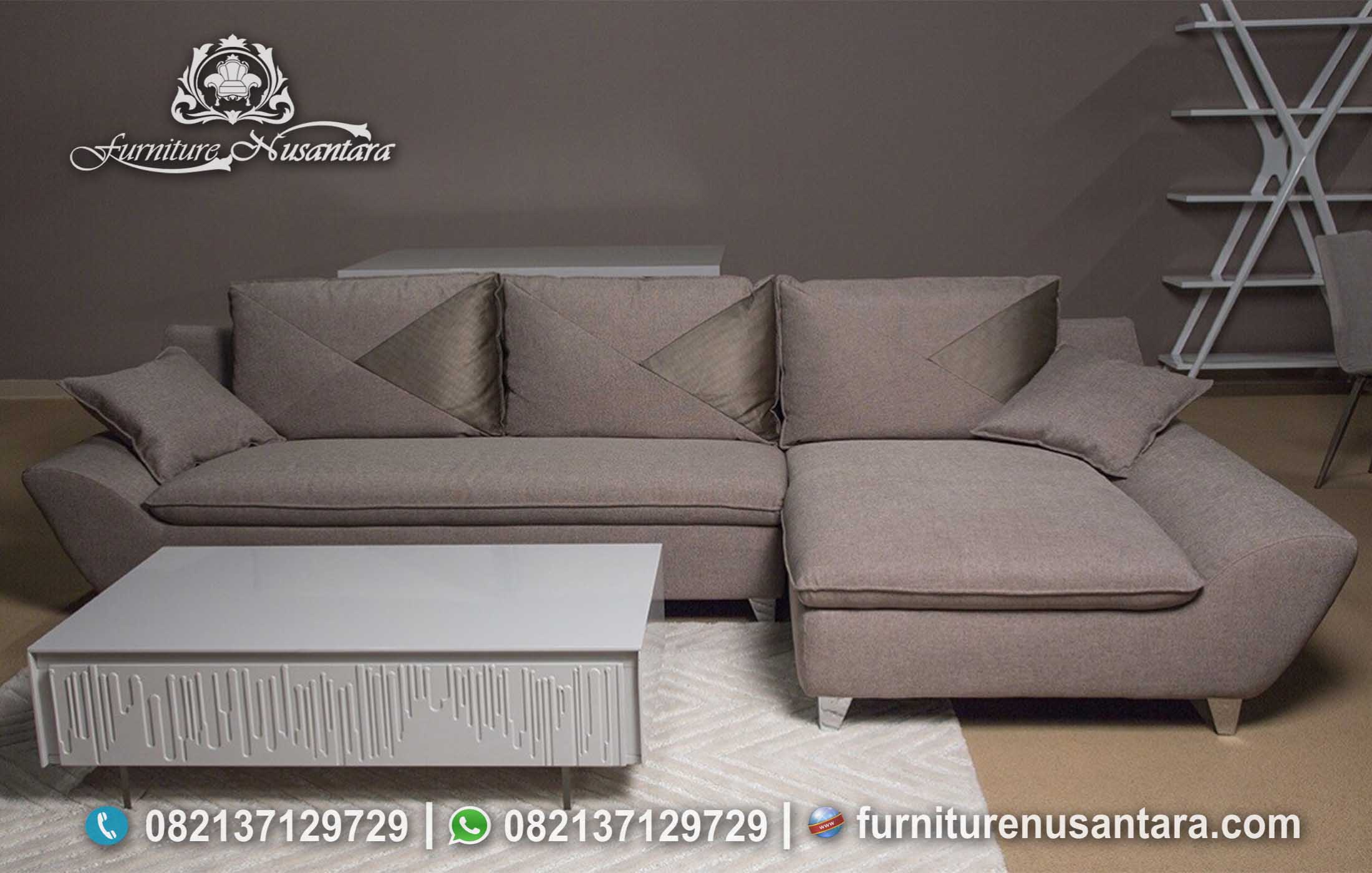 Sofa L Minimalis Untuk Ruang Tamu Kecil ST-102, Furniture Nusantara