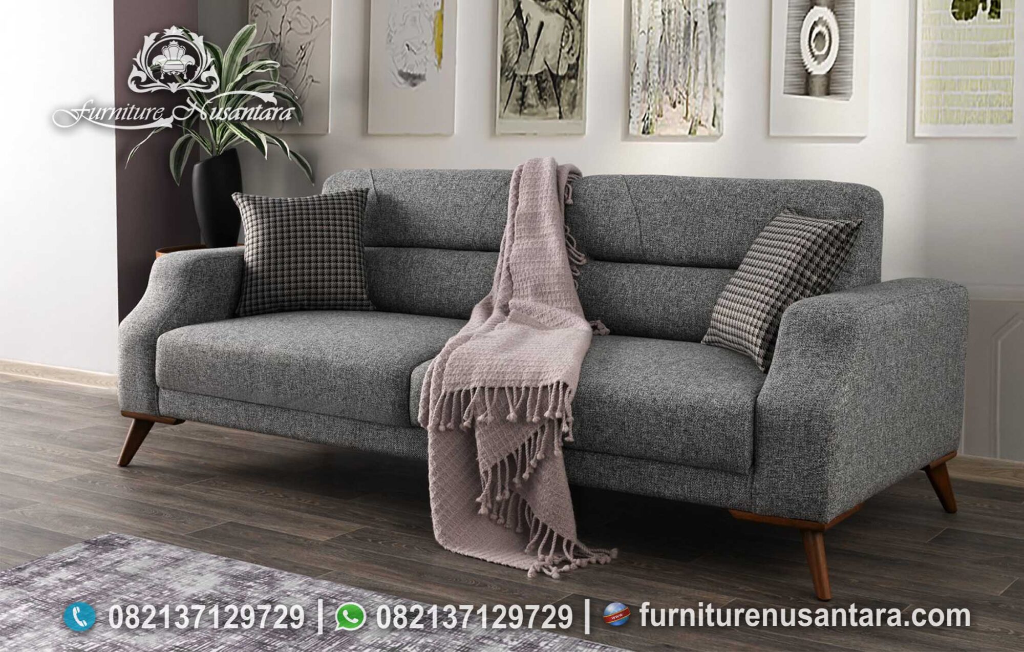 Sofa Santai 2 Dudukan Abu Abu ST-111, Furniture Nusantara