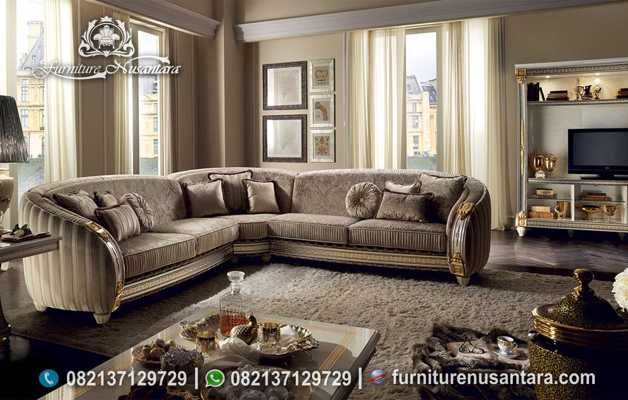 Sofa L Ruang Keluarga Mewah Berkualitas ST-127