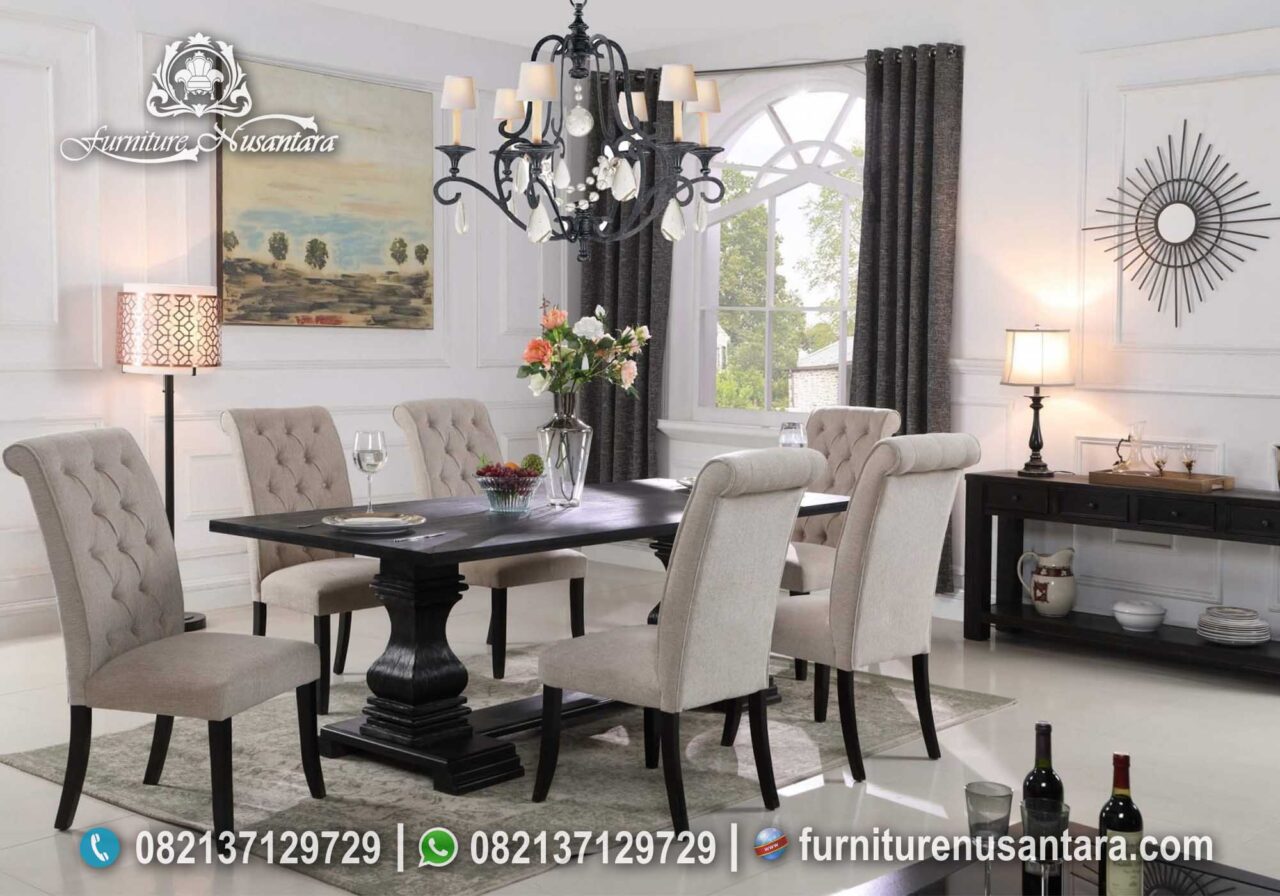 Meja Makan Set dengan Konsep Warming Interior Minimalis MM-220 Mewah dan Elegan Cream Putih